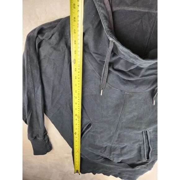 Lululemon Athletica Flashback Pullover Hoodie Sweatshirt Black Oversized Size 6 - Picture 9 of 10